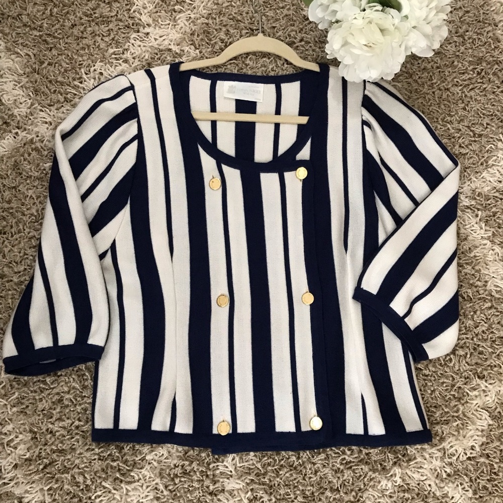 NINA RICCI STRIPPED CARDIGAN